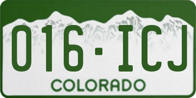 CO license plate 016ICJ