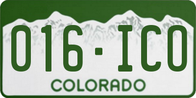 CO license plate 016ICO