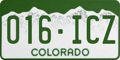 CO license plate 016ICZ