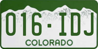 CO license plate 016IDJ