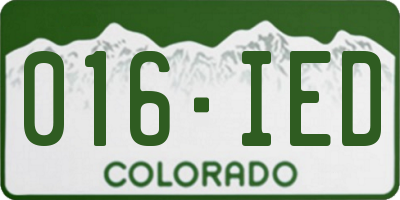 CO license plate 016IED