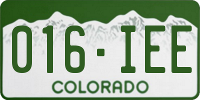 CO license plate 016IEE