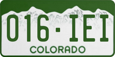 CO license plate 016IEI