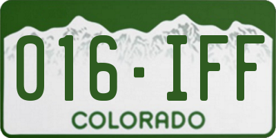 CO license plate 016IFF