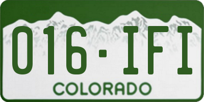 CO license plate 016IFI
