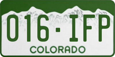CO license plate 016IFP