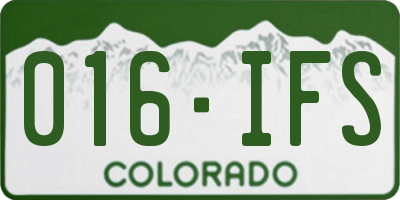 CO license plate 016IFS