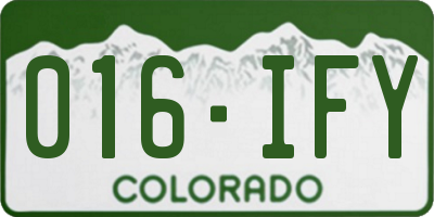 CO license plate 016IFY
