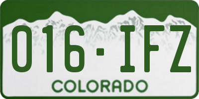 CO license plate 016IFZ