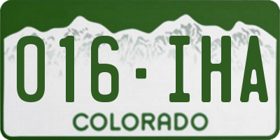 CO license plate 016IHA