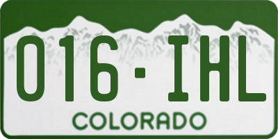 CO license plate 016IHL