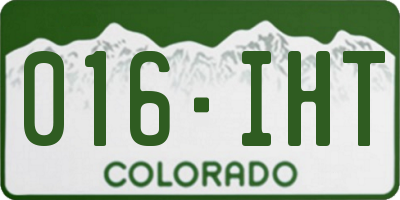 CO license plate 016IHT