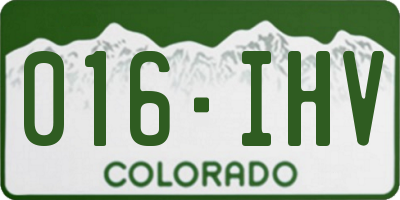 CO license plate 016IHV