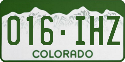 CO license plate 016IHZ