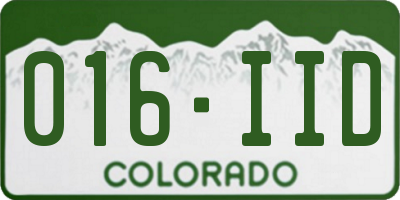 CO license plate 016IID