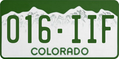 CO license plate 016IIF