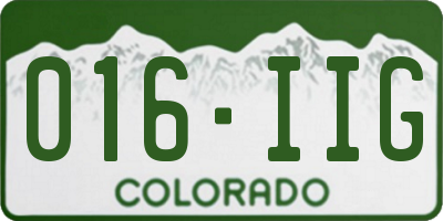 CO license plate 016IIG