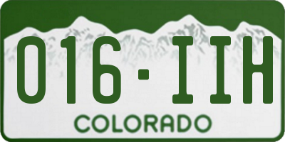 CO license plate 016IIH