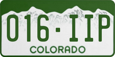 CO license plate 016IIP