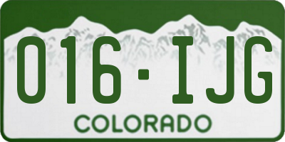 CO license plate 016IJG