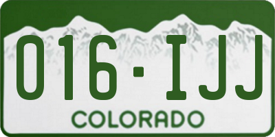 CO license plate 016IJJ