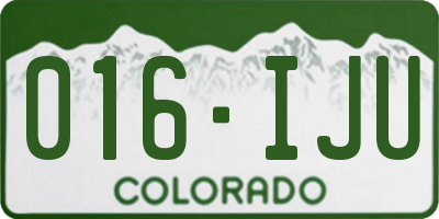CO license plate 016IJU