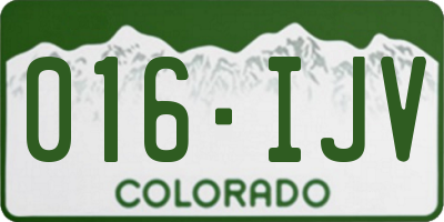CO license plate 016IJV