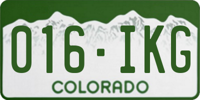 CO license plate 016IKG