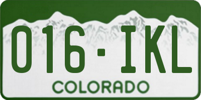 CO license plate 016IKL