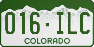 CO license plate 016ILC