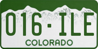 CO license plate 016ILE