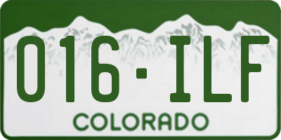 CO license plate 016ILF
