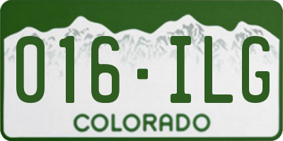 CO license plate 016ILG