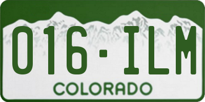CO license plate 016ILM