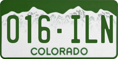 CO license plate 016ILN