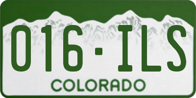 CO license plate 016ILS