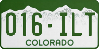 CO license plate 016ILT