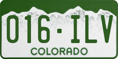 CO license plate 016ILV