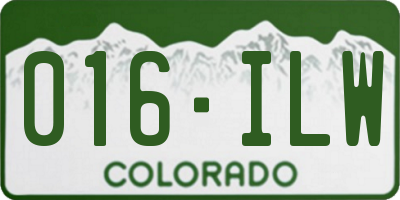 CO license plate 016ILW
