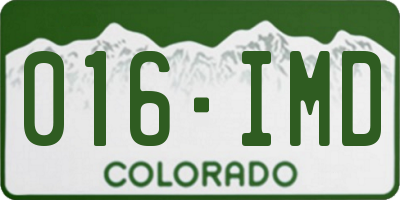 CO license plate 016IMD