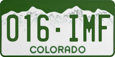 CO license plate 016IMF