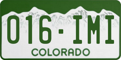 CO license plate 016IMI