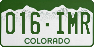 CO license plate 016IMR