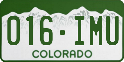 CO license plate 016IMU