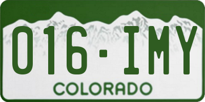 CO license plate 016IMY