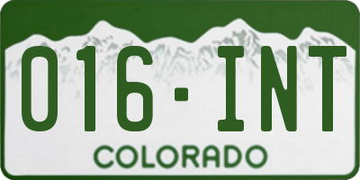 CO license plate 016INT