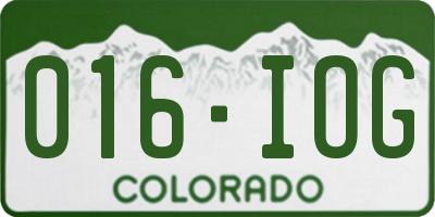 CO license plate 016IOG
