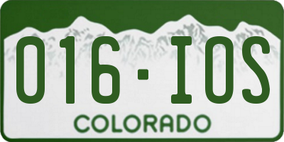 CO license plate 016IOS