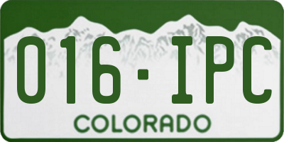 CO license plate 016IPC