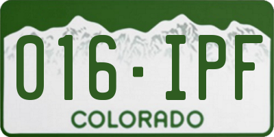 CO license plate 016IPF